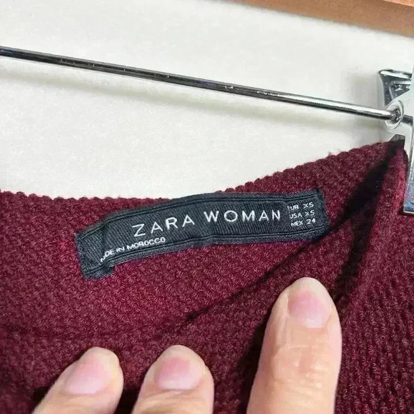 ZARA WOMAN Red Mini Skirt Tulip Flare Academia Pleated Flowy Women XS - Picture 4 of 7